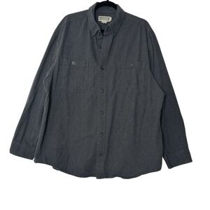 Duluth Trading‎ Co Shirt Mens XL Gray Relaxed Fit Button Down Long Sleeve Career